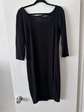 Express Black Midi Scoop Neck Dress Barely Worn Size Medium